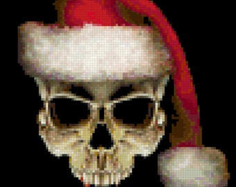 Christmas Skull Full Coverage Cross Stitch Pattern