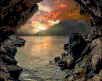 Beach Cove Cross Stitch Pattern