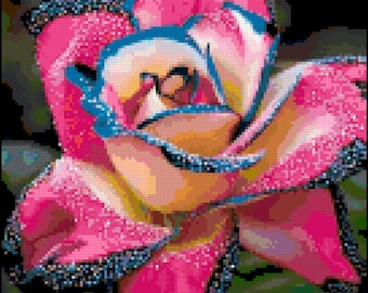 Original Counted Cross Stitch Pattern - Speckled Rose
