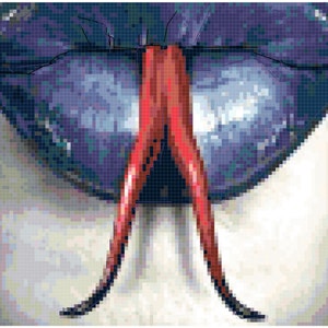 Snaked Tongue and Lips original Cross Stitch Pattern