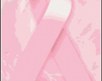 Cancer Pink Ribbon Cross Stitch Pattern