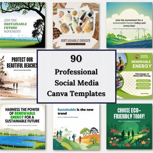Sustainability Canva Templates | Eco-Friendly Social Media Posts, Green Business Instagram & Facebook Kit