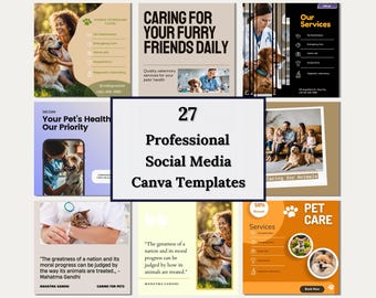 Veterinary Canva Templates: Pet Care Social Media & Flyers (PDF Download)