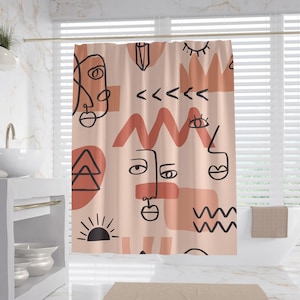 Art Shower Curtain, 100% Waterproof, Art Style Bathroom Decor, Housewarming Gift