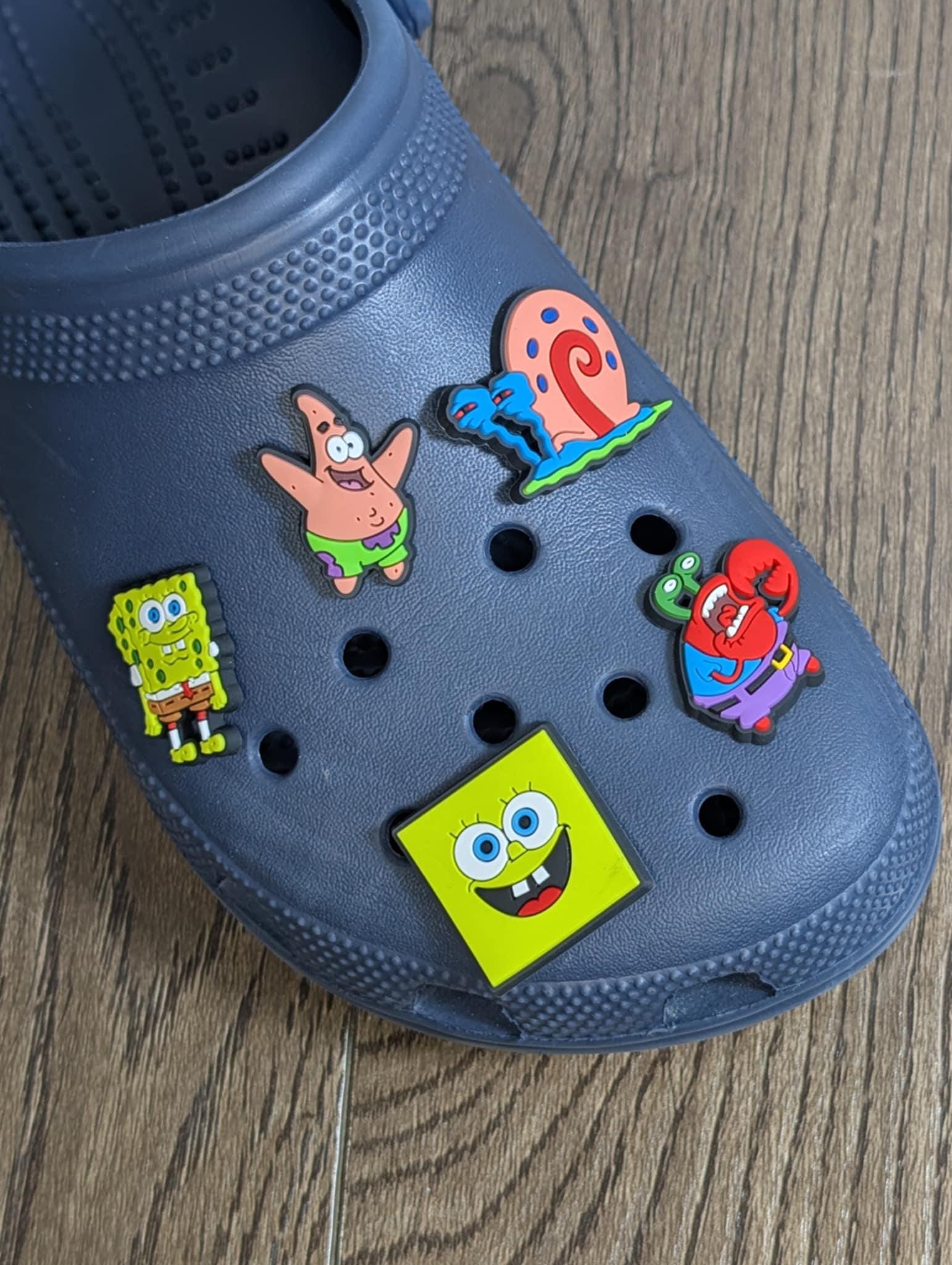 spongebob and patrick croc charms