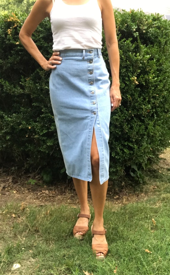 jean skirt 80s