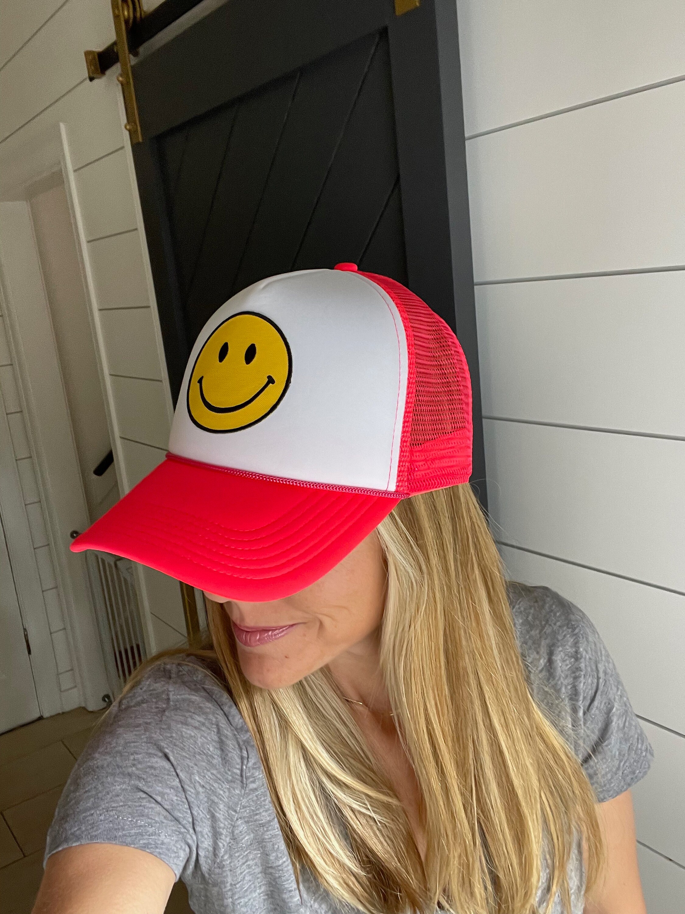Smiley Vintage Trucker Hat Happy Face 