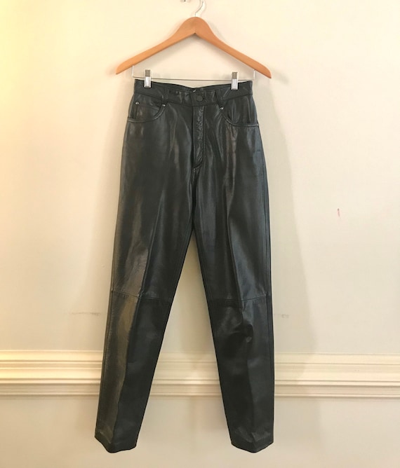 Vintage 1980’s leather pants, high rise leather pa