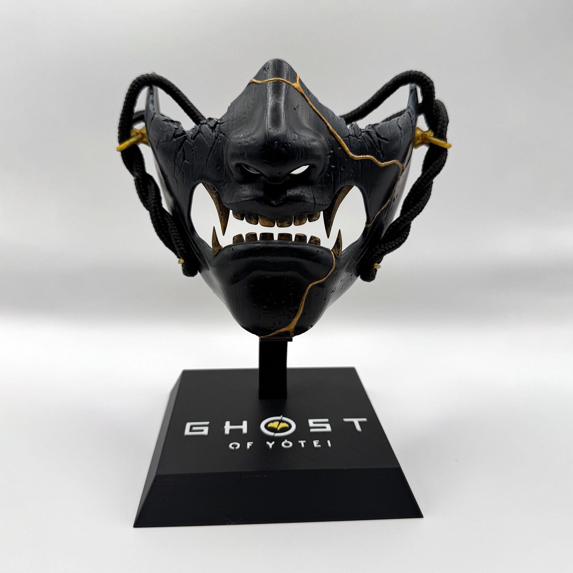 Ghost of Yotei — Black Dye Deluxe Edition Mask With Display Stand