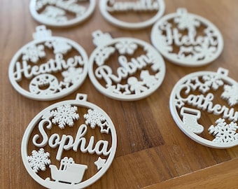 Adornos navideños personalizados, decoración de árbol de Navidad personalizada, decoración navideña, adornos navideños, etiquetas de regalo