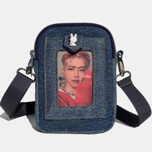 Kpop Photocard Mini Crossbody Konzerttasche aus Denim