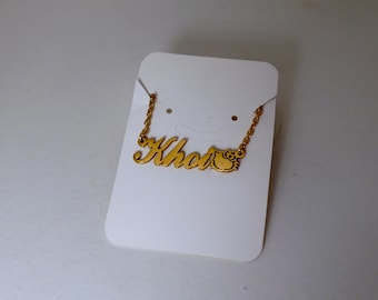 Custom Hello Kitty Nameplate Necklace | Stainless Steel Gold Hello Kitty Necklace for Women and Girls