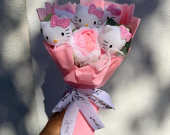 Pink Valentines Day Hello Kitty Flower Bouquet