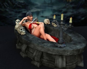 Exclusive Vampirella@hehestl 3D STL File - 3D Design 3D Printer Exclusive Vampirella bathtub @hehestl STL
