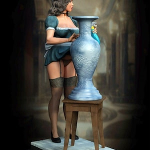 Maid statue 3D STL File - 3D Design 3D Printer Maid STL