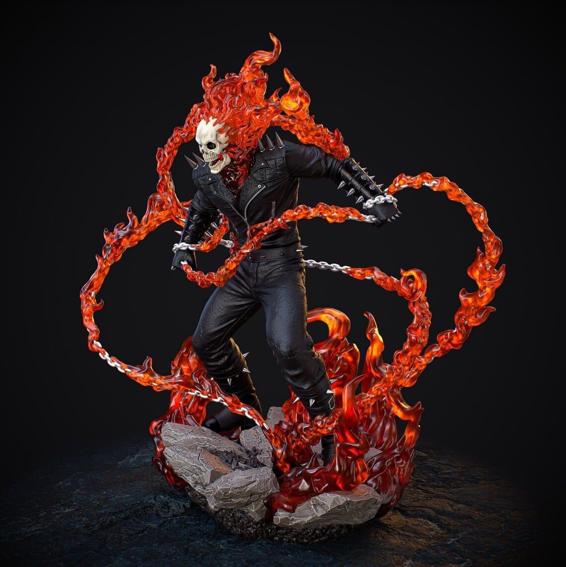 1-6 Scale Ghost Rider 3D STL File 3D Design 3D Printer 1-6 Scale Ghost ...
