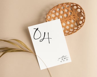 Customized Wedding Table Numbers Digital Download Printable Reception Wedding Signage Minimal Modern Black White Handwritten Wedding #Noir