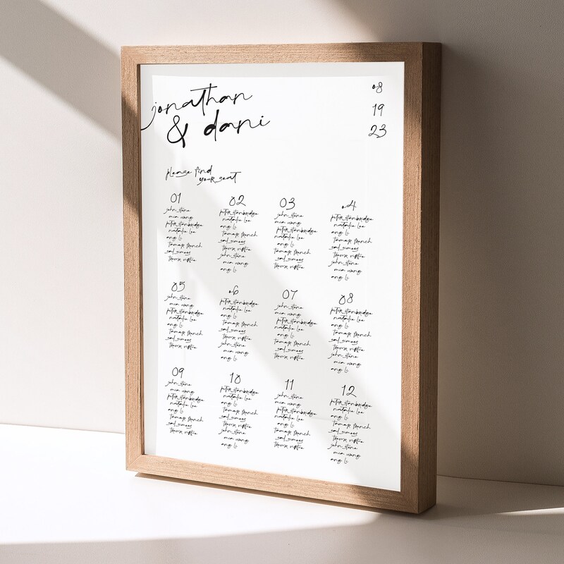Wedding Seating Chart Sign Etsy