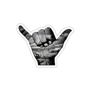 Shaka Chill Vibes Stickers, Shaka Hand Decal, Laptop Accessories, Surfing Gifts, Fun Wall Art