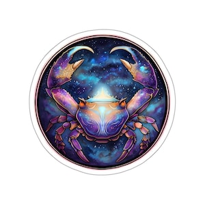 Cosmic Cancer Zodiac Stickers - Perfect for Journals, Laptops, Water Bottles, Gifts, Ocean Lovers
