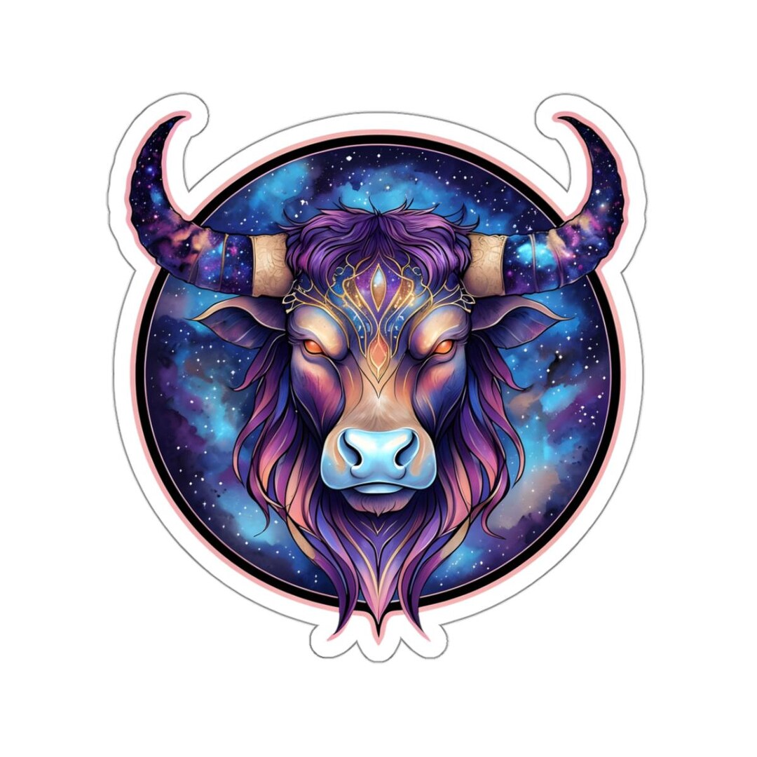 Cosmic Taurus Stickers - Artistic Decor for Astrology Enthusiasts ...