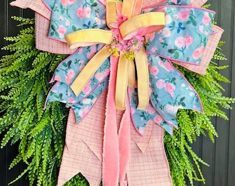 XL Spring Bow Bead Grass Wreath
