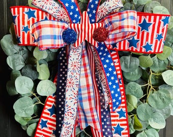 Eucalyptus Wreath with Patriotic Bow