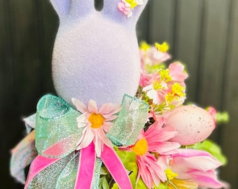 Flocked Decorative Purple Easter Bunny