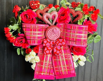 Festive Heart Valentine Wreath