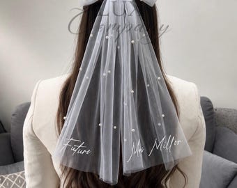 Personalised Bridal Veil with Bow