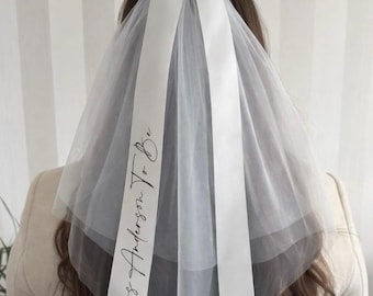 Personalised Bridal Veil With Bow |  Bride to Be l Personalised Bridal Veil | Hen Do | Bow | Bridal Accessories l Hen Party