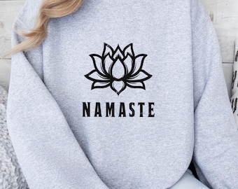 Namaste Lotusbloem Sweatshirt | Minimalistisch Yoga Design | Spirituele Hoodie voor Dames | Comfortabele Wellness Kleding | Cadeau voor Yogi's