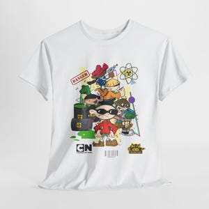 Retro Cartoon Characters Tee, Fun Graphic T-Shirt for Collectors, Gifts for Kids, Nostalgic Apparel for Comic Fans, Casual Everyday Wear