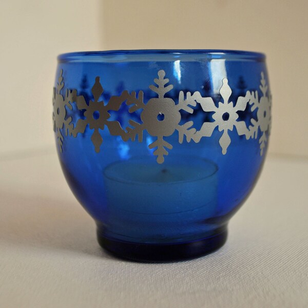 Cobalt Blue Tea Light Holder Etsy