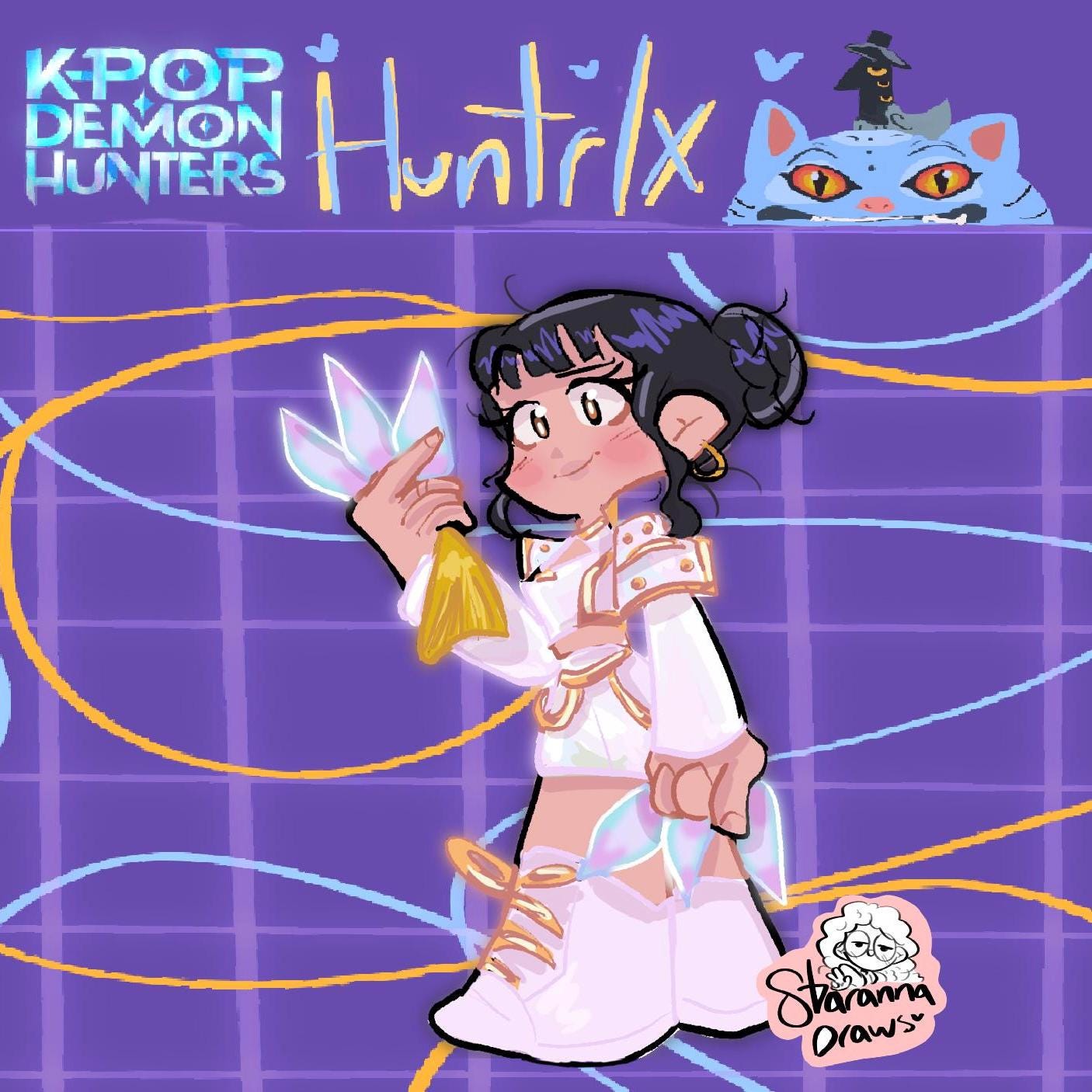 Buy KPOP DEMON HUNTER Huntrix !! Keychains 2’5 Acrylic Glitter Charm ...