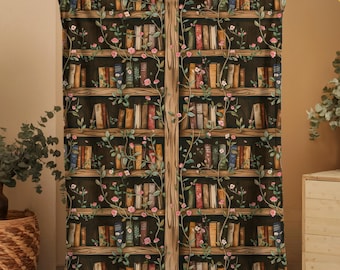 Couverture d'étagère florale Dark Academia Aesthetic, couverture-cadeau pour les amoureux des livres, décoration livresque vintage, jeté de lecture confortable, cadeau pour lecteur