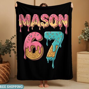 Mason 6 7 Trend Blanket, Ice Cream Print, Cozy Throw
