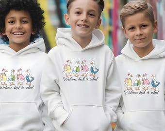 Back to School Kids Hoodie, Boys Girls School Sweatshirt, Toddler Hoodie Back to School Outfit, First Day of School Shirt, kids gift
