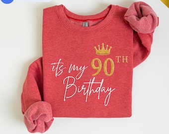 Felpa per il 90° compleanno, regalo vintage per la nonna, maglietta per il 90° compleanno della mamma, regalo di compleanno per la nonna, maglietta personalizzata per 90 anni, abbigliamento per il 90° compleanno