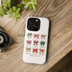 Christian Phone Case with Bows and Galatians Verse , Cute and Perfect for a Gift