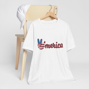 Patriotic Peace America Tee ,Unisex Gift for Celebration