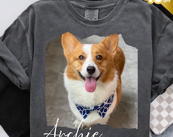 Personalized Dog Shirt, Custom Pet Portrait Tee, Dog Mom Gift, Dog Dad Shirt, Pet Photo Shirt, Custom Dog Gift