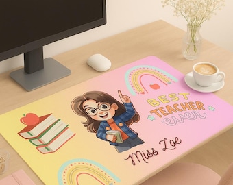 Personalized Teacher Desk Mat | Colorful Classroom Decor