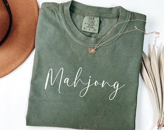 Minimal Mahjong Shirt, Mahjong T-shirt Comfort Colors, Mahjong lover era, mahjong gifts for friends, Asian game lover