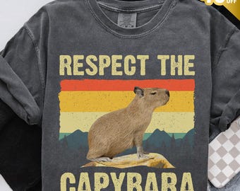 Respect Capybara T-Shirt, Wildlife Conservation Shirt, Animal Lover Gift, Zoo Keeper Shirt, Protect Wildlife Tee, Vintage Animal Graphic Tee
