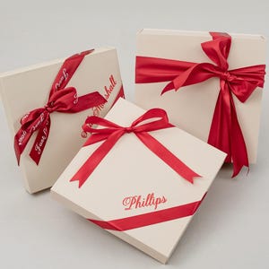 Personalized Empty Gift Boxes, Custom Name Gift Boxes with Ribbon, New Baby Keepsake Box, Baby Shower Gift, Birthday Gift, Baptisms Gift Box