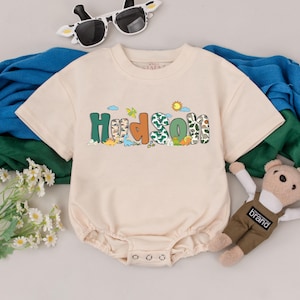 Personalized Dinosaur Baby Romper, Custom Name Dinosaur Bodysuit, Dino 1st Birthday Outfit, Baby Boys Clothes, aby Shower Gift For Boys