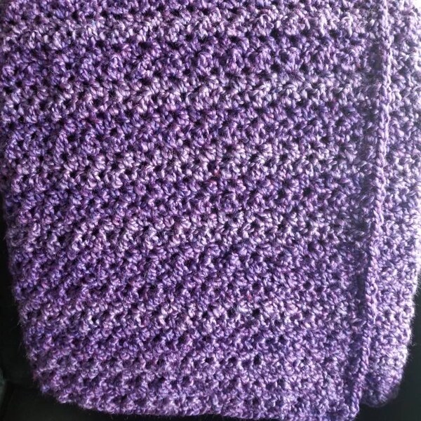 Medium Purple Afghan, Throw Blanket, Sofa Throw, Crocheted Blanket, Crocheted Afghan, Housewarming Gift, Hostess Gift