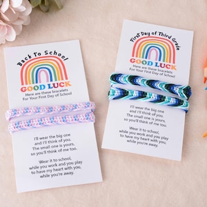 Back to School Bracelet, First Day of Kindergarten Bracelets, First Day Of School Gift, Mommy and Me Matching Bracelet, Family Bracelet Set