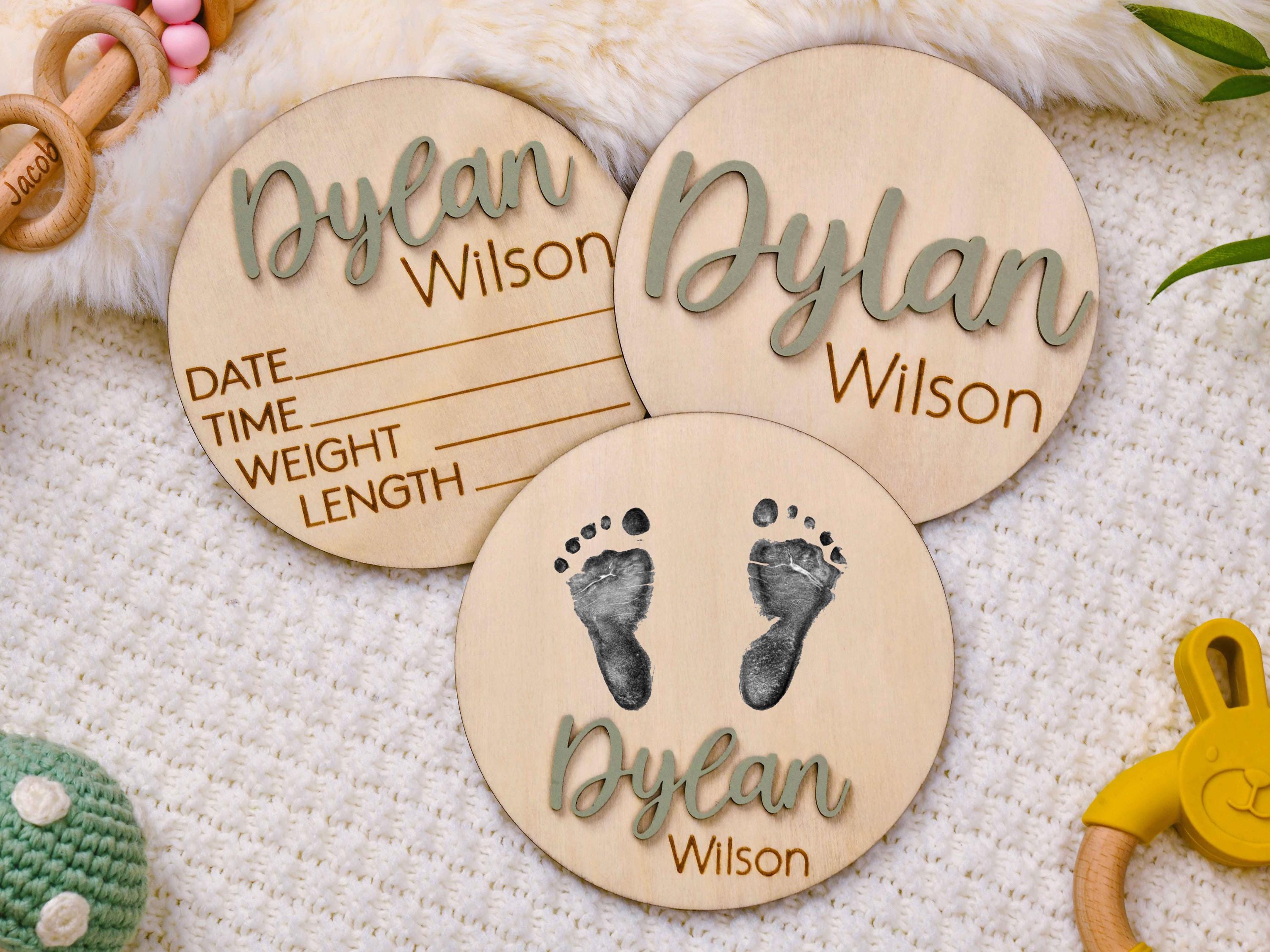Personalized Birth Announcement Sign, Wooden Baby Name Sign, Engraved ...